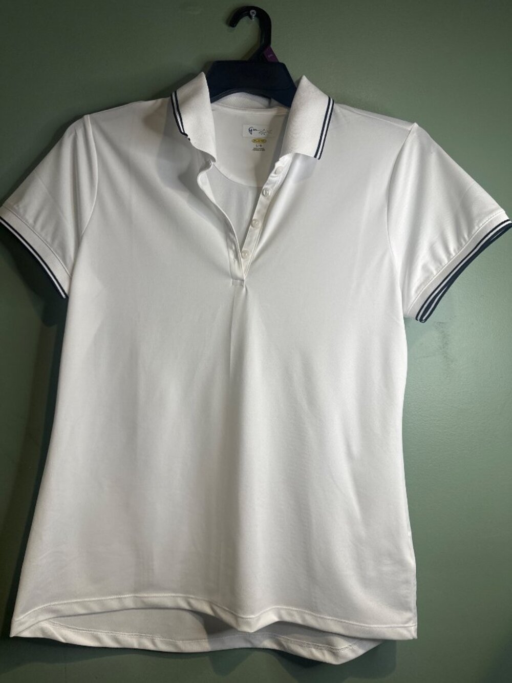Greg Norman Play Dry Polo Shirt Women's L White Golf Performance pickleball